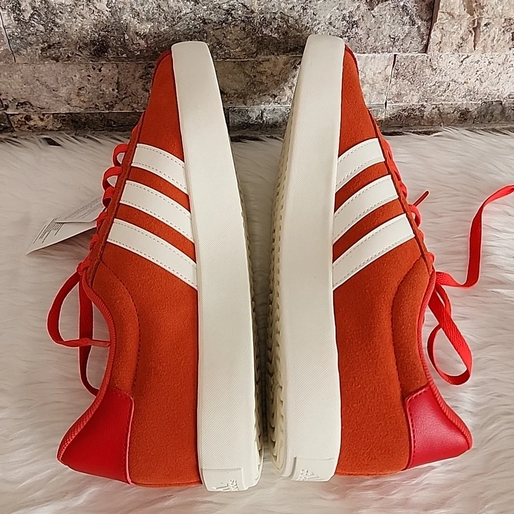 Adidas VL Court 3.0 Orange / Red and White Sneakers Brand New